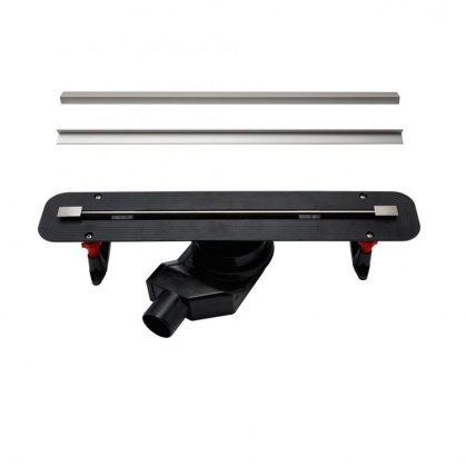 13100031 Линейный трап 450 мм CONFLUO PREMIUM SLIM LINE, ультратонкая модель с дизайн-вставкой Slim Исполнение: Матовый хром 