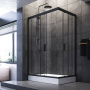 W90G-404-120280-BT Gem Twin Slide 120x80. Душевое ограждение,120x80, профиль Черный мат., стекло про