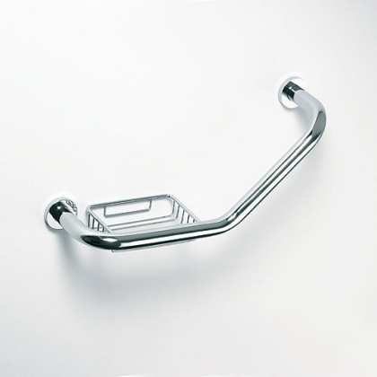 Поручень изогнутый с мыльницей 400мм