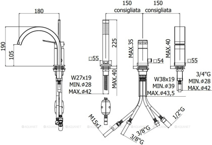 Смеситель на борт ванны Paffoni Tilt TI040ST Смеситель на борт ванны Paffoni Tilt TI040ST