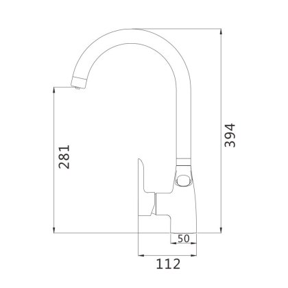 Смеситель для кухни латунь, сатин S368L