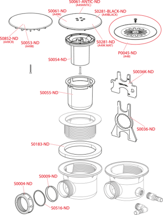 Сифон для душевого поддона, металл LUX