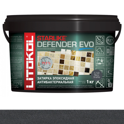 Затирка эпоксидная STARLIKE DEFENDER EVO, S.140 NERO GRAFITE 1кг