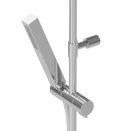 PORTA-CD-SS Душевая колонна со смесителем для верхнего и ручного душа, верхний душ из нержавеющей стали, исполнение sunset