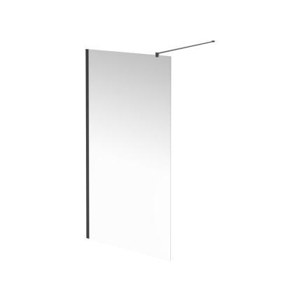 Душевая перегородка vetro, 100х195, матовый черный  Душевая перегородка vetro, 100х195, матовый черный