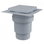 Сливной трап 150×150/110 мм прямой сток, решетка серая, воротник изоляции 2–го уровня, гидрозатвор мокрый  Сливной трап 150×150/110 мм прямой сток, решетка серая, воротник изоляции 2–го уровня, гидрозатвор мокрый