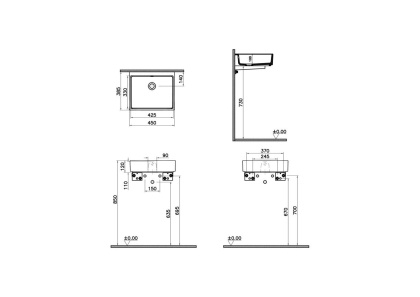 Прямоугольная раковина-чаша ArchiPlan, 45 см, цвет белый