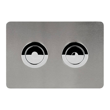 Клавиша смыва для пневматической инсталляции Point Венера, установка в стену, сталь брашированная, PN44072SB