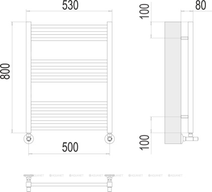 Полотенцесушитель Terminus Сицилия П12 500х800 Полотенцесушитель Terminus Сицилия П12 500х800