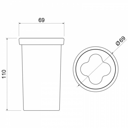 Стакан настольный для зубных щеток Timo Saona 13233/03 черный