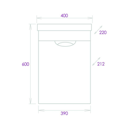 Тумба Onika Комо 40 подвесная, белая (ум. Como 40/Миранда 40)
