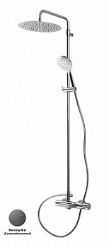 LEAF-CVDA-30-L-MM Душевая стойка телескопическая, с изливом с верхним и ручным душем, верхний душ диаметр 230 мм АБС пластик, исполнение Morning Mist