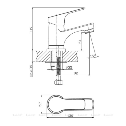 Смеситель для раковины Orange Dia M45-021cr Смеситель для раковины Orange Dia M45-021cr