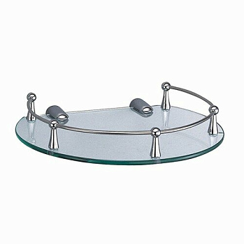 Полка стеклянная, 24,5х5х21 см, хром, K-566