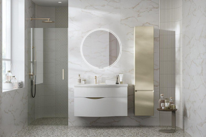 Зеркало MIO круглое с диммером 80, белое MIO.mi.80D\WHT