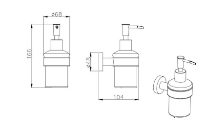 Дозатор AQUATEK, матовый черный AQ4005MB ВЕГА