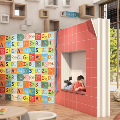 Декор OS\A239\5185 Зоопарк D голубой (20см*20см*6,9мм) (10шт/0,4м2) , шт