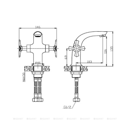 Смеситель для раковины Agger Love A1002100 Смеситель для раковины Agger Love A1002100