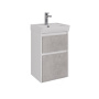 Тумба Lemark COMBI 45см под 1 раковину, подвесная/напольная, 2 ящика, цвет фасада: Бетон, цвет корпуса: Белый глянец
