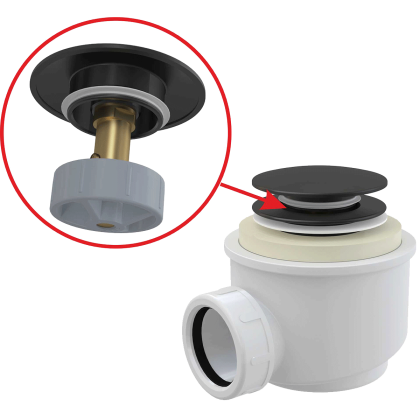 Сифон для душевого поддона CLICK/CLACK, черный матовый