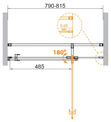 VALVOLA-B-1-80-C-Cr Душевая дверь