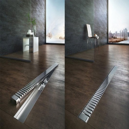 Водоотводящий желоб с порогами для перфорированной решетки, вертикальный сток