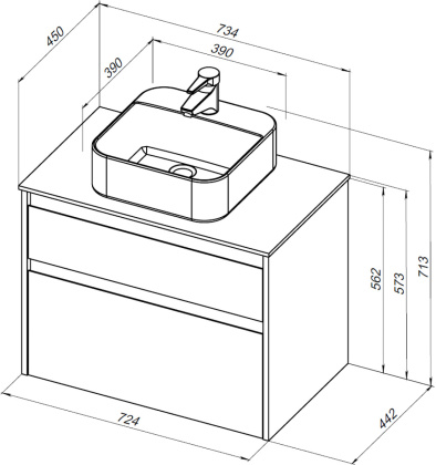 Тумба под раковину Aquanet Nova Lite 75 дуб рошелье (2 ящика) Тумба под раковину Aquanet Nova Lite 75 дуб рошелье (2 ящика)