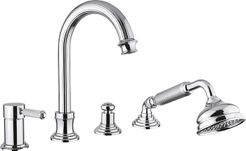 OLIMP-BVDM-03/24-L Смеситель на борт ванны с выдвижным душем и переключателем, золото OLIMP-BVDM-03/24-L Смеситель на борт ванны с выдвижным душем и переключателем, золото