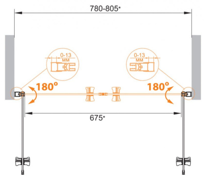 ECO-O-B-2-80-C-Cr Душевая дверь
