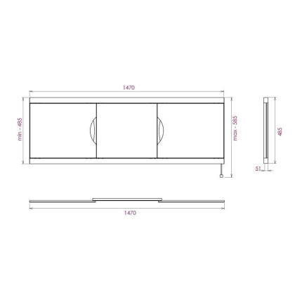 Экран под ванну Onika Лагуна-Эконом 150 белый Экран под ванну Onika Лагуна-Эконом 150 белый