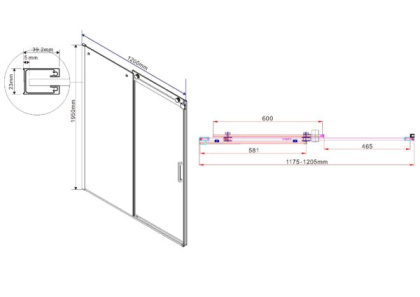 Душевой уголок Como VSR-1C9012CLB, 1200*900, черный, стекло прозрачное