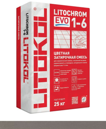 Затирка цементная LITOCHROM 1-6 EVO LE.130 серый 25кг