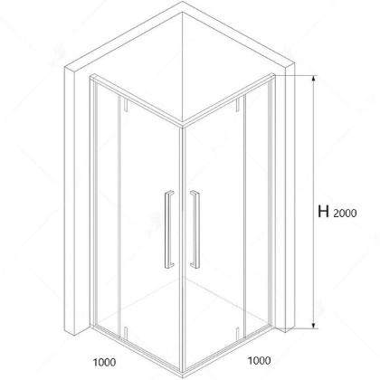 Душевой уголок RGW Stilvoll SV-33-B 100х100 06323300-14 профиль Черный стекло прозрачное