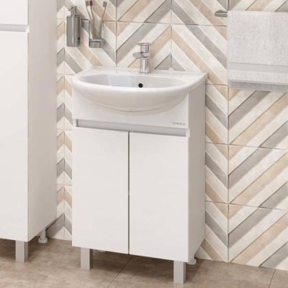 Тумба Onika Милтон 55 напольная, белая (ум. Уют 55)