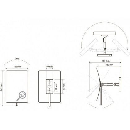 Косметическое зеркало без подсветки