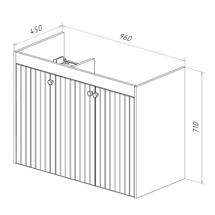 Тумба Lemark ROMANCE 100см под 1 раковину, подвесная/напольная, 3-х дверная, цвет корпуса, фасада: Белый глянец
