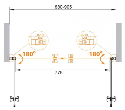 ECO-O-B-2-80-C-Cr Душевая дверь