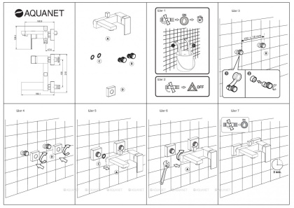Смеситель для ванны с душем Aquanet Blanco AF420-20W
