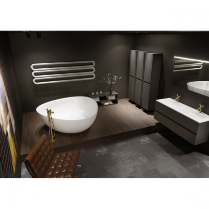 Овальная ванна из искусственного камня Riho Oviedo 160x160 белая BS5000500000000