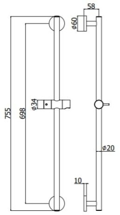 Душевая штанга Paffoni Life ZSAL116NO черный матовый