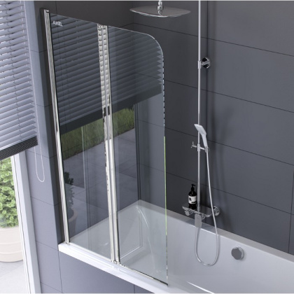 Шторка для ванны EXCELLENT Fliper 80 см (хром) левая