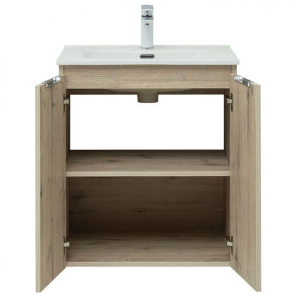 Тумба под раковину Aquanet Алвита New 60 2 дверцы, дуб веллингтон белый