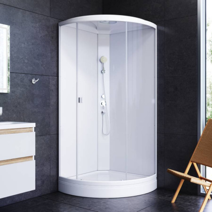 Душевая кабина Am.Pm, 90х90, стекло прозрачное, профиль Белый