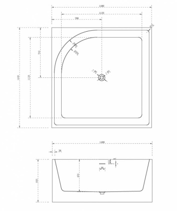 Акриловая ванна Abber 140х140 AB9337 Акриловая ванна Abber 140х140 AB9337
