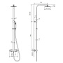 Термостатическая душевая система наружного монтажа EXCELLENT Rain Termo Square ARAC.SY.108CR (хром)