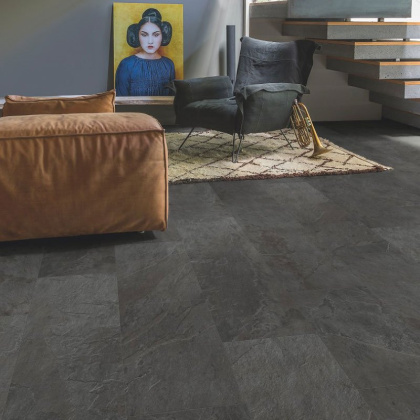 Виниловый ламинат Quick Step LIVYN Ambient Glue Plus AMGP 40035 Сланец Чёрный Виниловый ламинат Quick Step LIVYN Ambient Glue Plus AMGP 40035 Сланец Чёрный