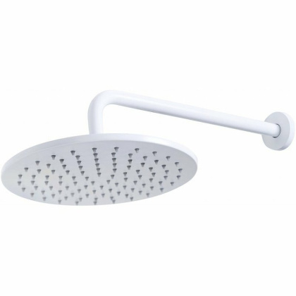 CZR-B-TDD-25-BIO Верхний душ с кронштейном диаметр 25 см, нержавейка, исполнение белый матовый