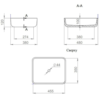 Раковина Salini Gloria 09 47.5х37.5 1102209M