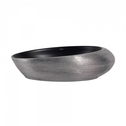 Раковина накладная ABBER Bequem AC2107BS черная матовая с серебром