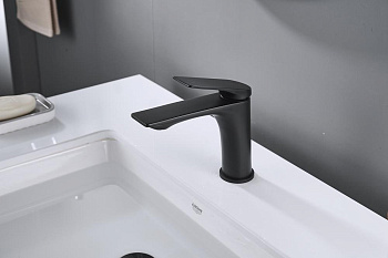 Смеситель для раковины латунь, черный S9101H